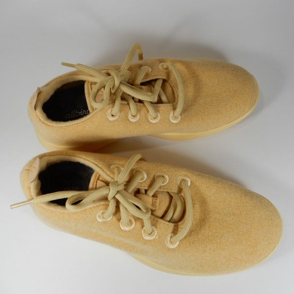 ALLBIRDS Wool Runner Sneakers Size 7 Lux Beige Yellow Merino Wool $110 - Picture 10 of 14